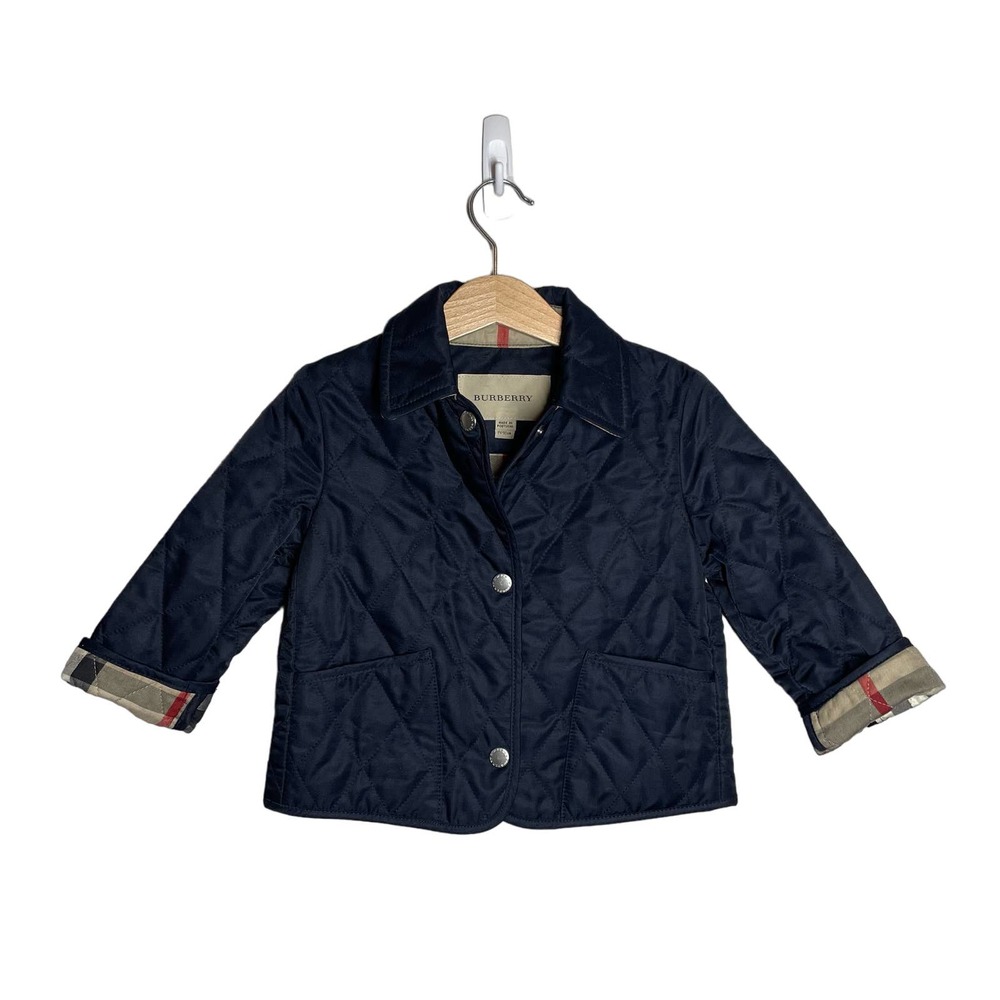 BURBERRY Quilted Navy Blue Jacket Coat Kids Toddler Baby 2 2Y 2T 92cm